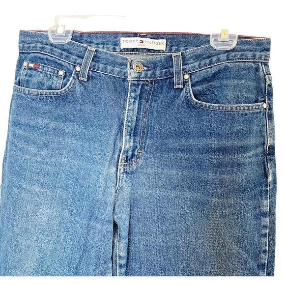 Vintage Tommy Hilfiger Flag Pocket Boyfriend Jeans Size 6 Regular 2000s Y2K - Picture 3 of 9